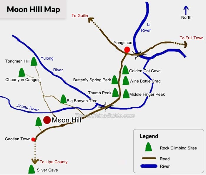 Yangshuo Moon Hill Map