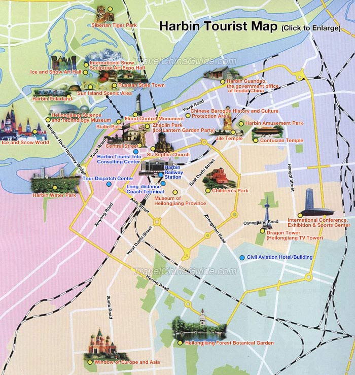 Harbin Tourist Map