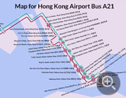 Hong Kong Airport Bus A21 Map