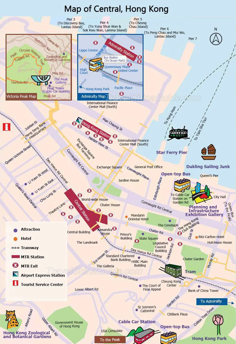 Hong Kong Maps Tourist Attractions Streets Subway