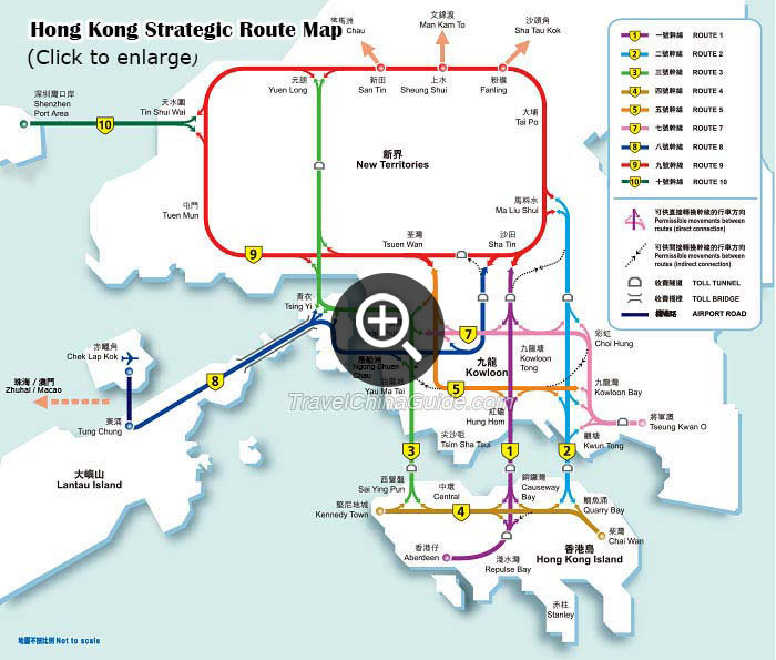Map of Hong Kong Major Roads