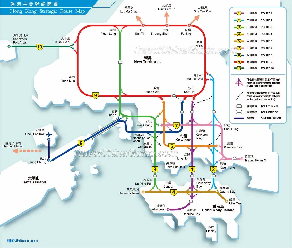 Hong Kong Airport Train Map Map Of West