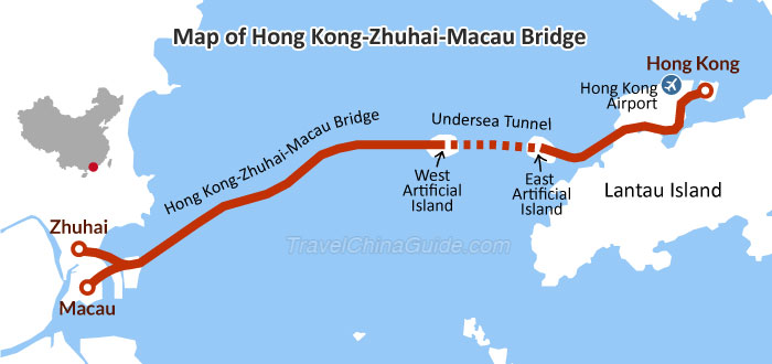 Map of Hong Kong-Zhuhai-Macau Bridge