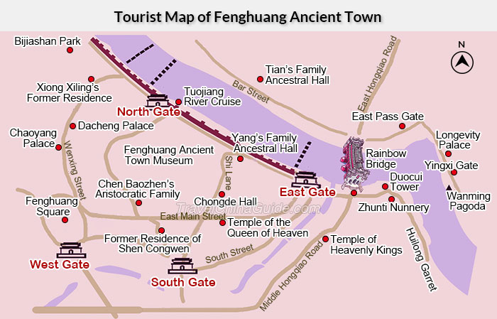 Tourist Map of Fenghuang Ancient Town