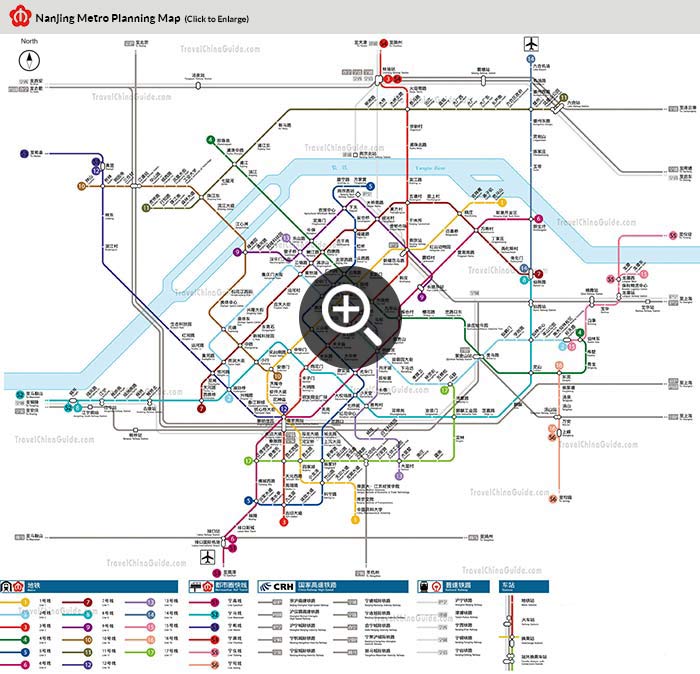 Nanjing Subway & Railway Planning Map