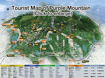 Tourist Map of Nanjing Purple Mountain