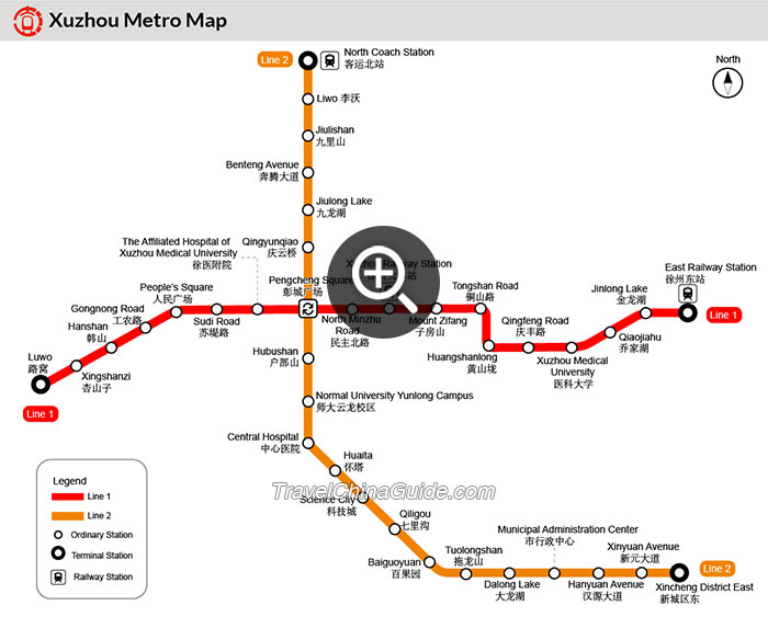 Map of Xuzhou Metro