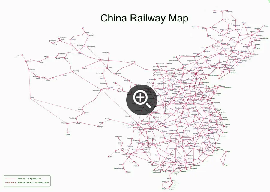 China Railway Maps, 2023 Train Map of High Speed Rail, PDF Download