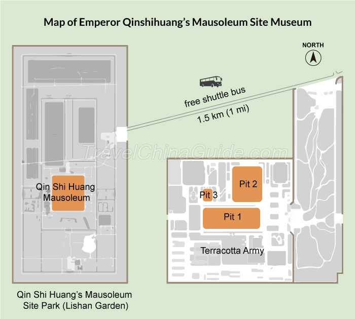 Map of Emperor Qinshihuang’s Mausoleum Site Museum