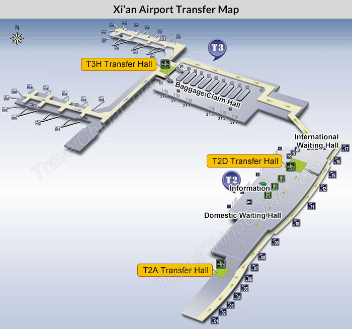 Map of Xi'an Xianyang Airport Transfer