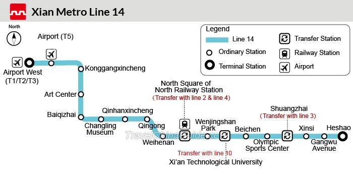 Map of Xi'an Metro Line 14