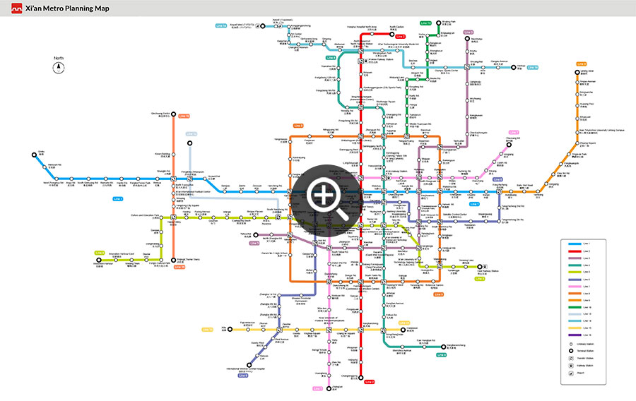 Xi'an Metro Planning Map