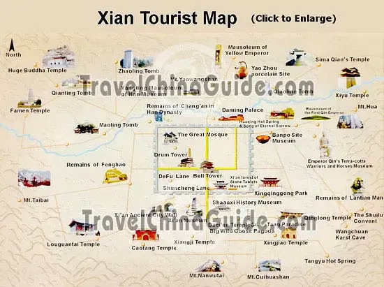 Xi'an tourist attractions map