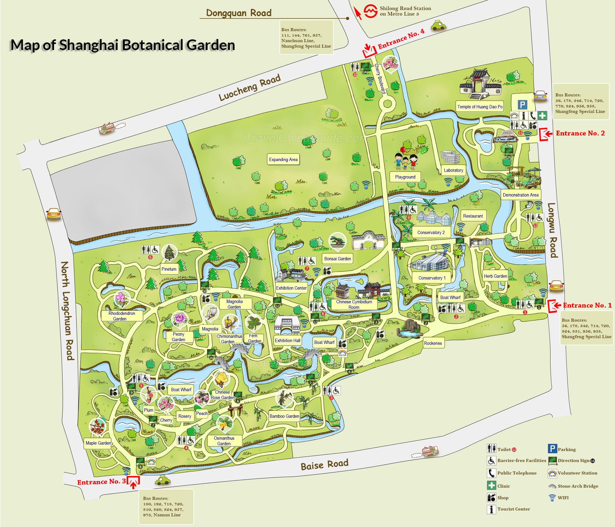 Shanghai Botanical Garden Map Botanical Gardens Botanical Village Map