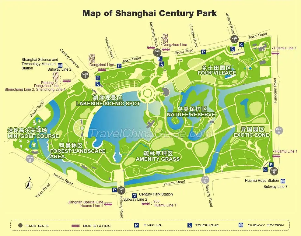 Shanghai Century Park Things To Do Opening Hours Map