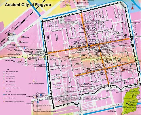 Pingyao Map: Ancient City Layout, Attractions