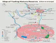 Map of Yading Nature Reserve