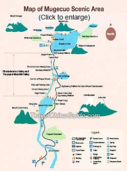 Map of Mugecuo Scenic Area