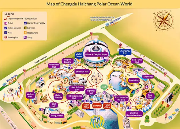 Map of Chengdu Haichang Polar Ocean World