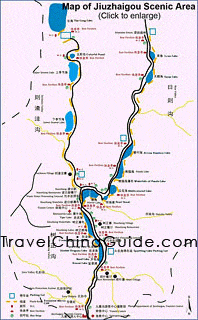 Map of Jiuzhaigou