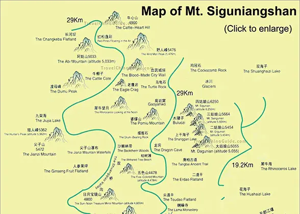 Map of Four Maiden's Mountain