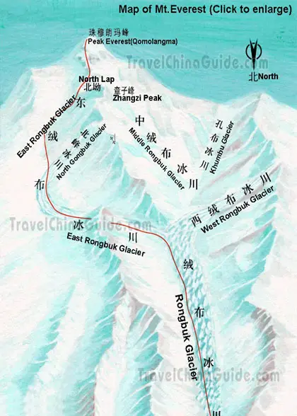 Map of Mt. Everest