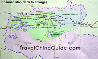 Tibet Shannan Map