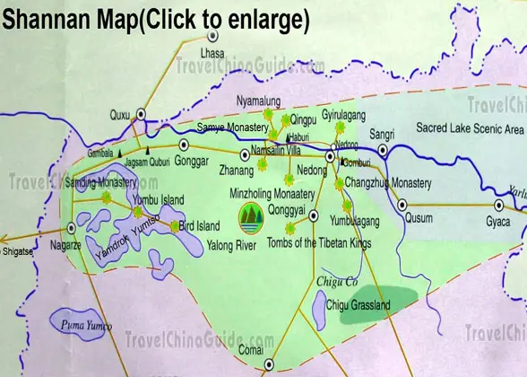 Tibet Shannan Map