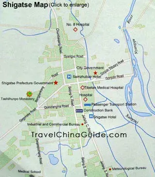 Tibet Shigatse Map