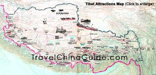 Tibet Attractions Map