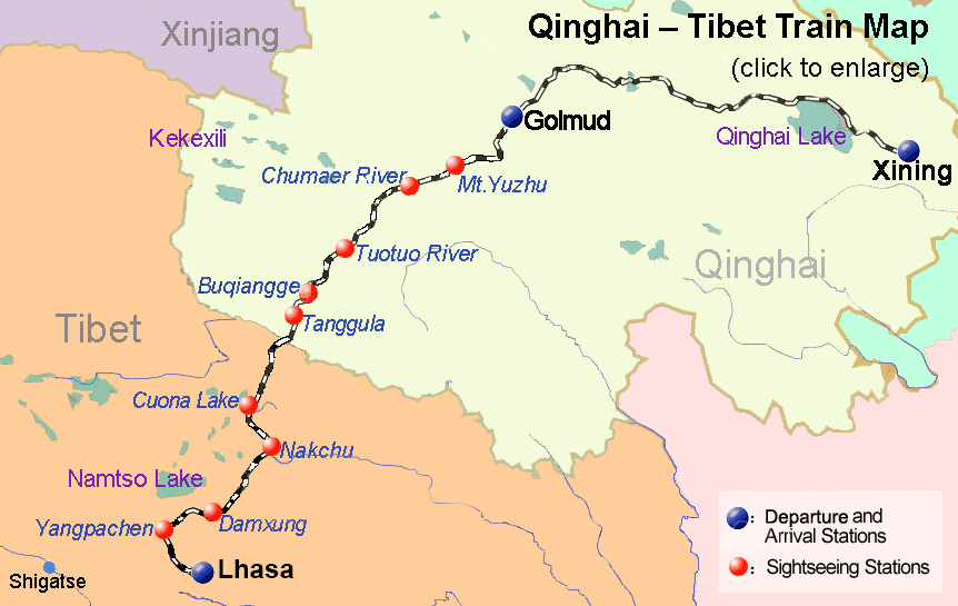 Qinghai Tibet Railway Map