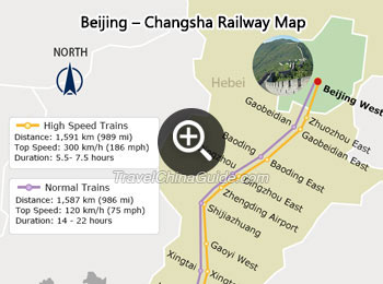 Beijing - Changsha Railway Map