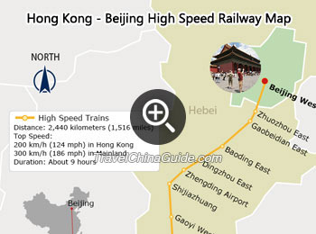 Beijing - Hong Kong High Speed Railway Map