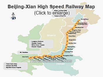 Beijing-Xi'an High Speed Railway Map