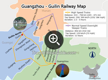 Guangzhou - Guilin Railway Map