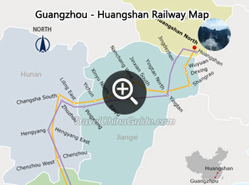 Guangzhou - Huangshan Railway Map