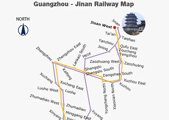 Guangzhou - Jinan Railway Map