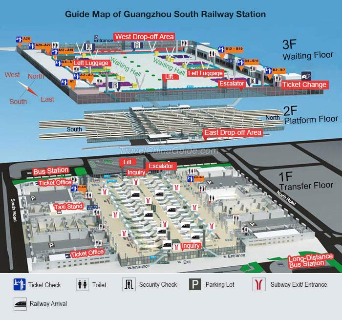 Map of Guangzhou South Railway Station