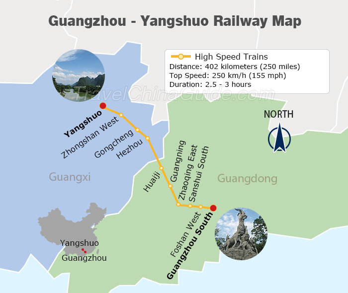 Guangzhou - Yangshuo Railway Map