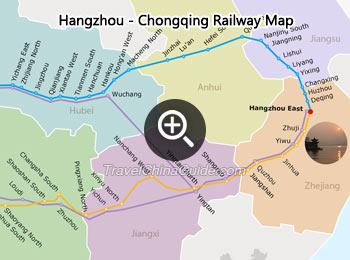 Hangzhou - Chongqing Railway Map
