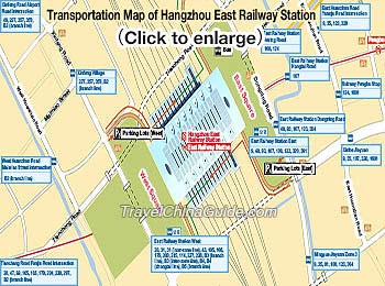 transportation Map of Hangzhou East Railway Station
