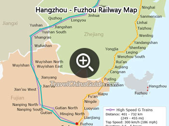 Hangzhou - Fuzhou Railway Map
