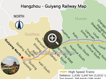 Hangzhou - Guiyang Railway Map