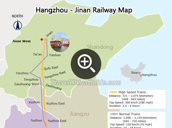 Hangzhou - Jinan Railway Map
