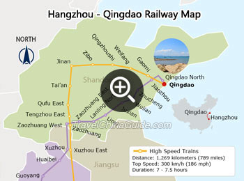 Hangzhou - Qingdao Railway Map