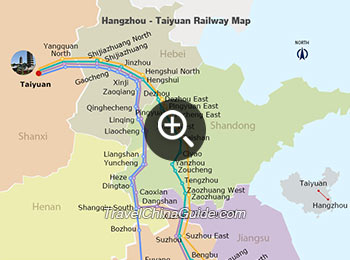 Hangzhou - Taiyuan Railway Map