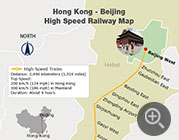 Hong Kong - Beijing High Speed Train Running Map