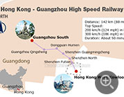 Hong Kong - Guangzhou High Speed Train Running Map
