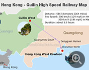 Hong Kong - Guilin High Speed Train Running Map