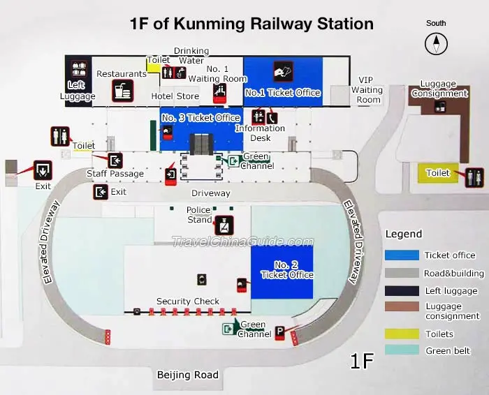 Map of Kunming Railway Station